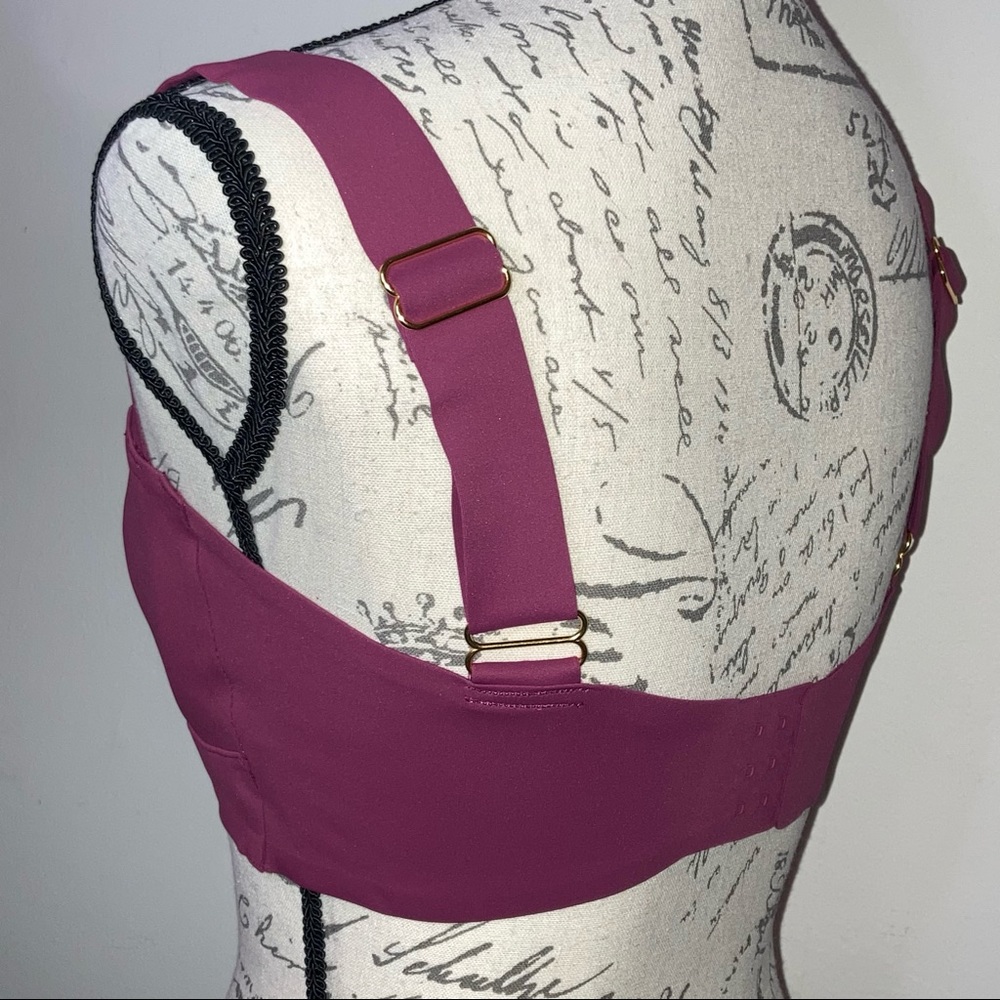 Free People Naomi Longline Bra Thick Adjustable Straps Pink Purple Comfort Bra - Picture 5 of 12